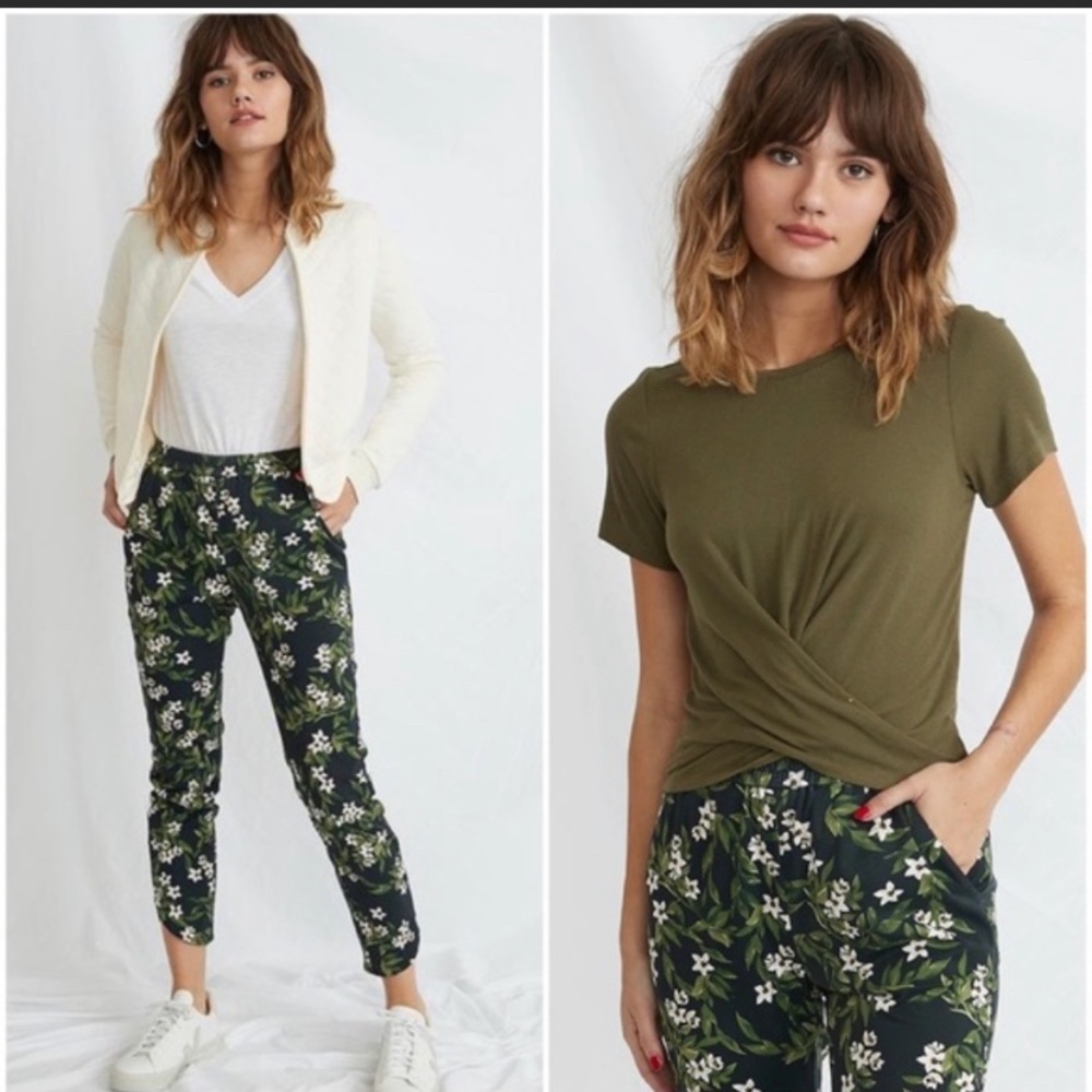 Marine Layer Allison pant Black Floral Medium
